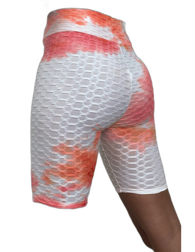 Cycliste tie and dye corail push-up et anti-cellulite - 6